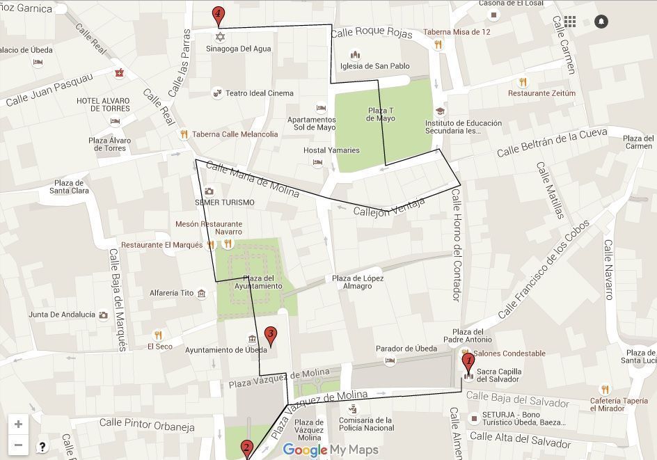Mapa de Que ver en Úbeda en un día Mapa de Que ver en Úbeda en un día - Los viajes de margalliver