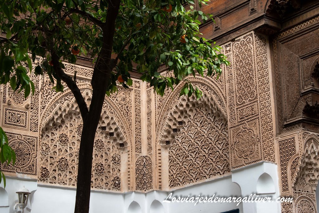 Detalle del artesonado en el Palacio de la Bahía en Marrakech Detalle del artesonado en el Palacio de la Bahía en Marrakech - Los viajes de Margalliver