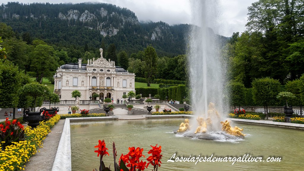 Palacio de Linderhof y su fuente en modo geiser- Los viajes de Margalliver