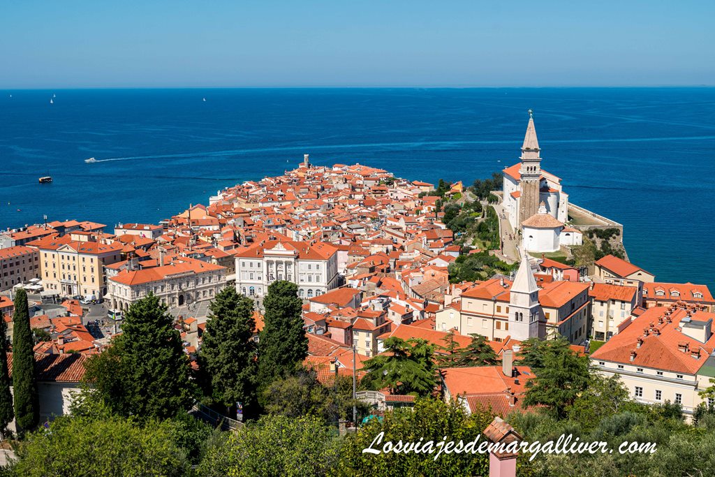 Vistas de Piran desde las murallas Vistas de Piran desde las murallas - Los viajes de Margalliver