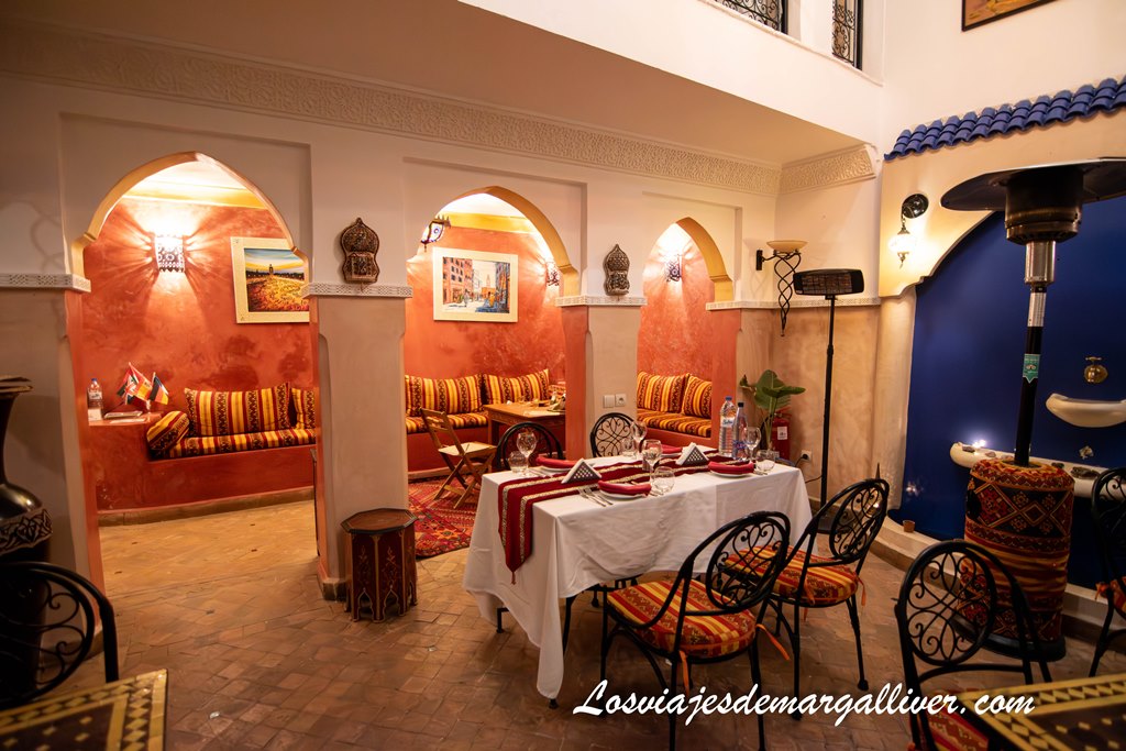 Patio del Riad Mboja, nuestro alojamiento en Marrakech Patio del Riad Mboja, nuestro alojamiento en Marrakech - Los viajes de Margalliver