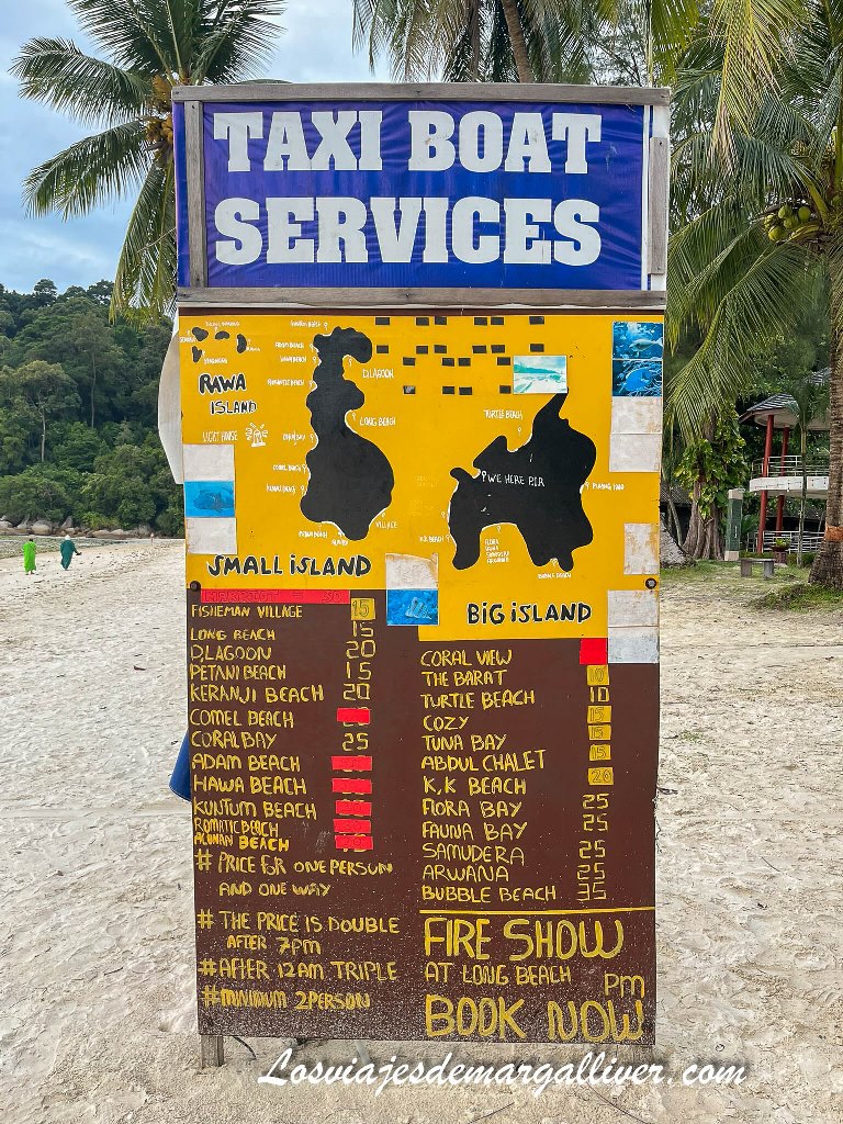 Punto de Taxi boat en la isla de Besar en Teluk Paoh, Islas Perhentian Punto de Taxi boat en la isla de Besar en Teluk Paoh, Islas Perhentian - Los viajes de Margalliver
