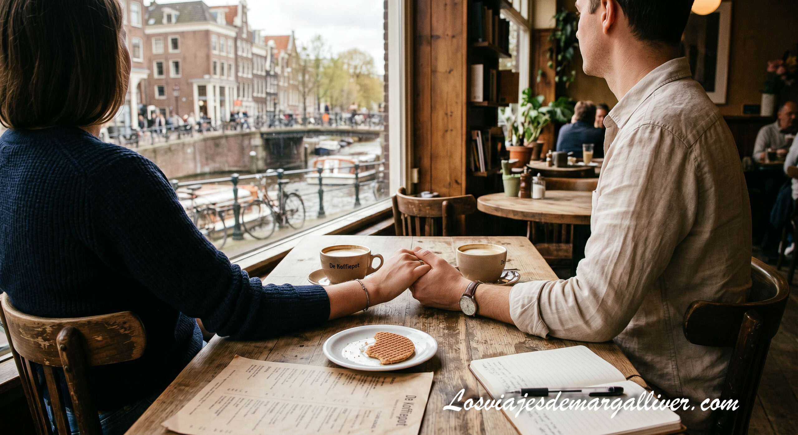 Pareja tomando un café en Ámsterdam Pareja tomando un café en Ámsterdam - Los viajes de Margalliver